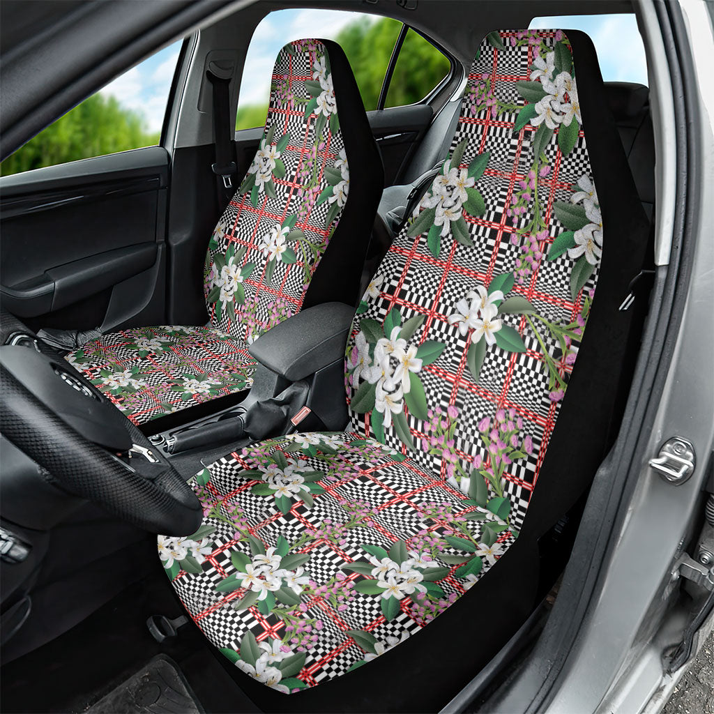 Red Binakol Motifs With Jasminum Sambac Car Seat Cover Mabuhay Philippines Festival DT05 - Polynesian Pride