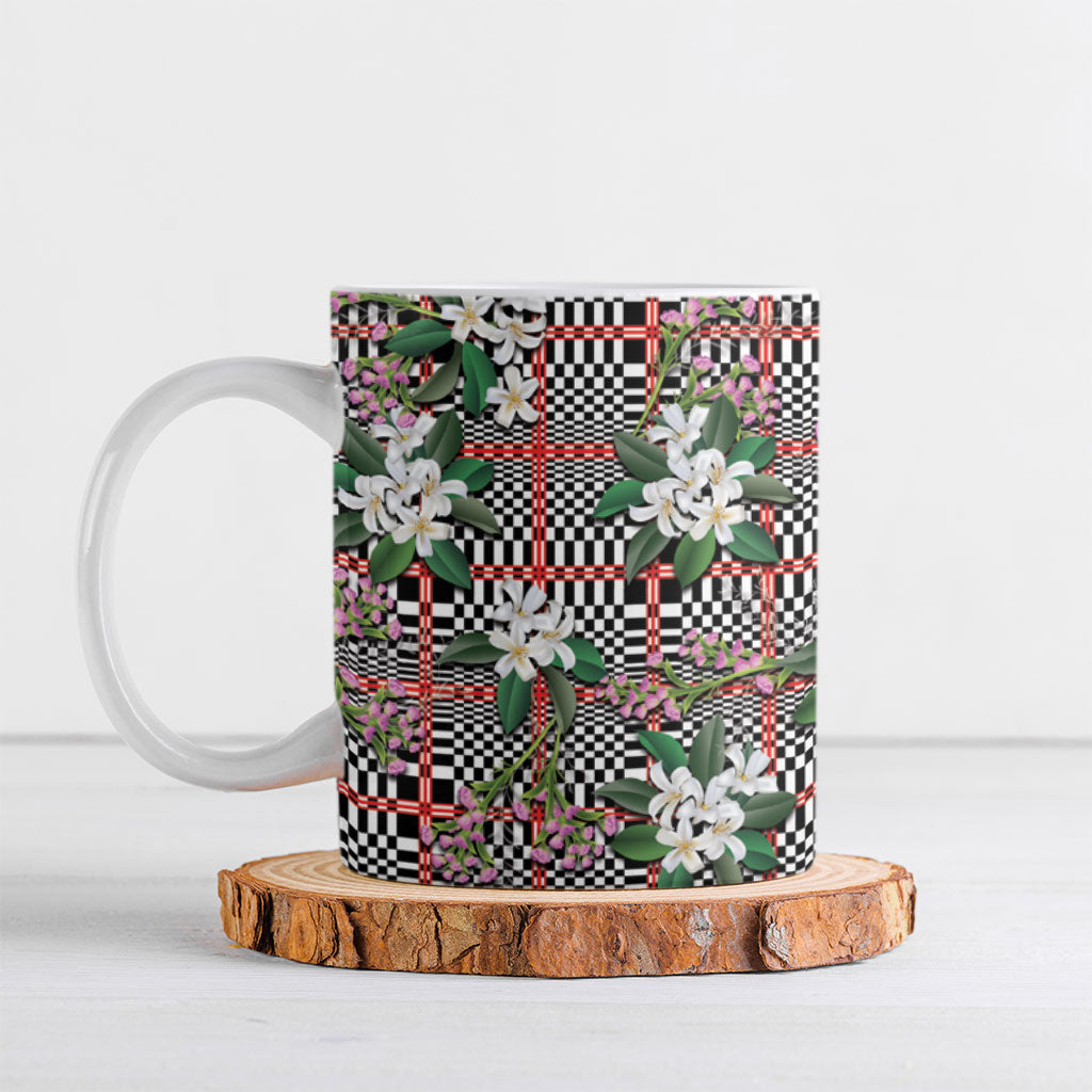 Red Binakol Motifs With Jasminum Sambac Ceramic Mug Mabuhay Philippines Festival DT05 Red - Polynesian Pride