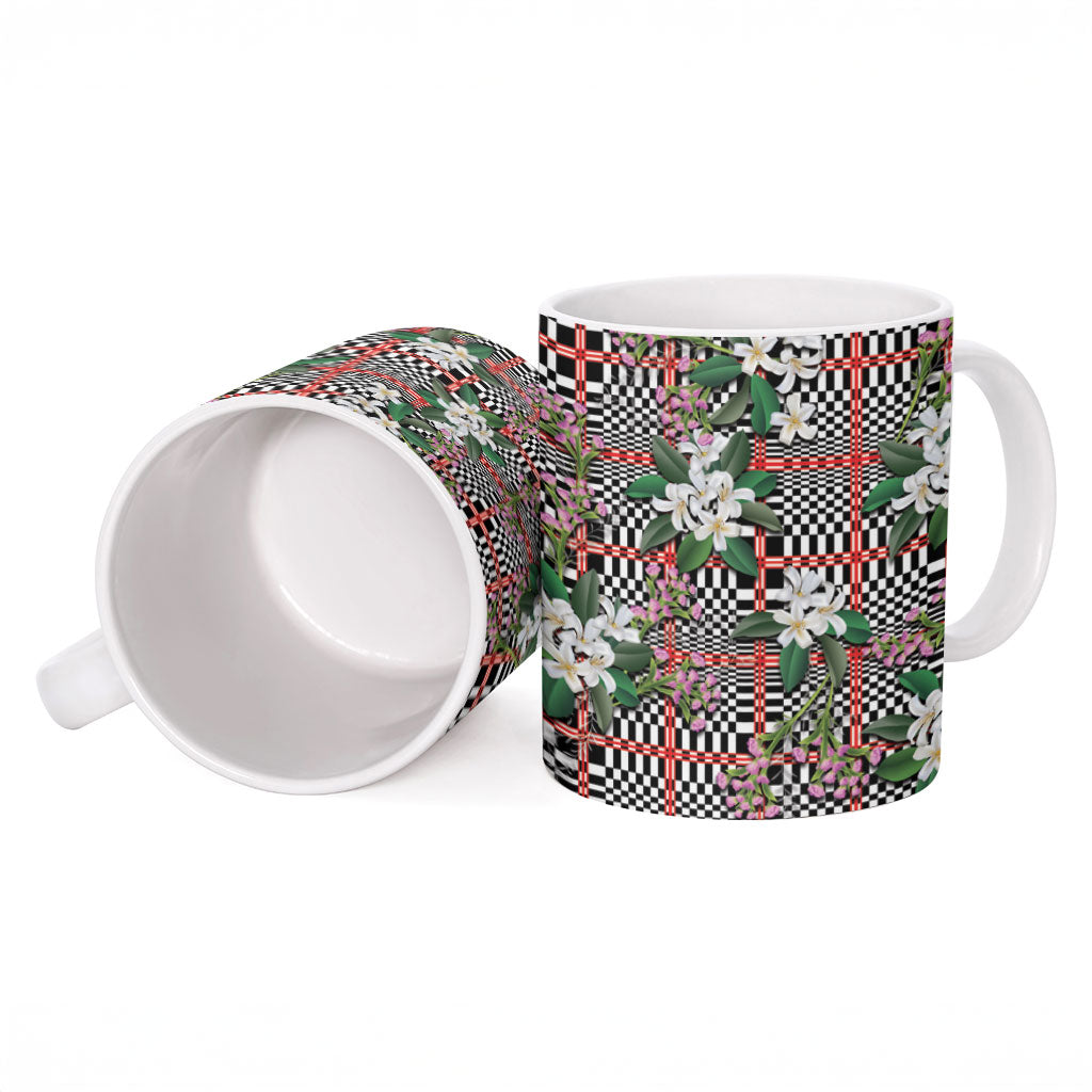 Red Binakol Motifs With Jasminum Sambac Ceramic Mug Mabuhay Philippines Festival DT05 - Polynesian Pride