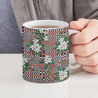 Red Binakol Motifs With Jasminum Sambac Ceramic Mug Mabuhay Philippines Festival DT05 - Polynesian Pride