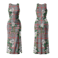 Red Binakol Motifs With Jasminum Sambac Couples Matching Tank Maxi Dress and Long Sleeve Button Shirt Mabuhay Philippines Festival DT05 - Polynesian Pride