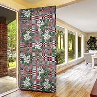Red Binakol Motifs With Jasminum Sambac Door Cover Mabuhay Philippines Festival DT05 - Polynesian Pride