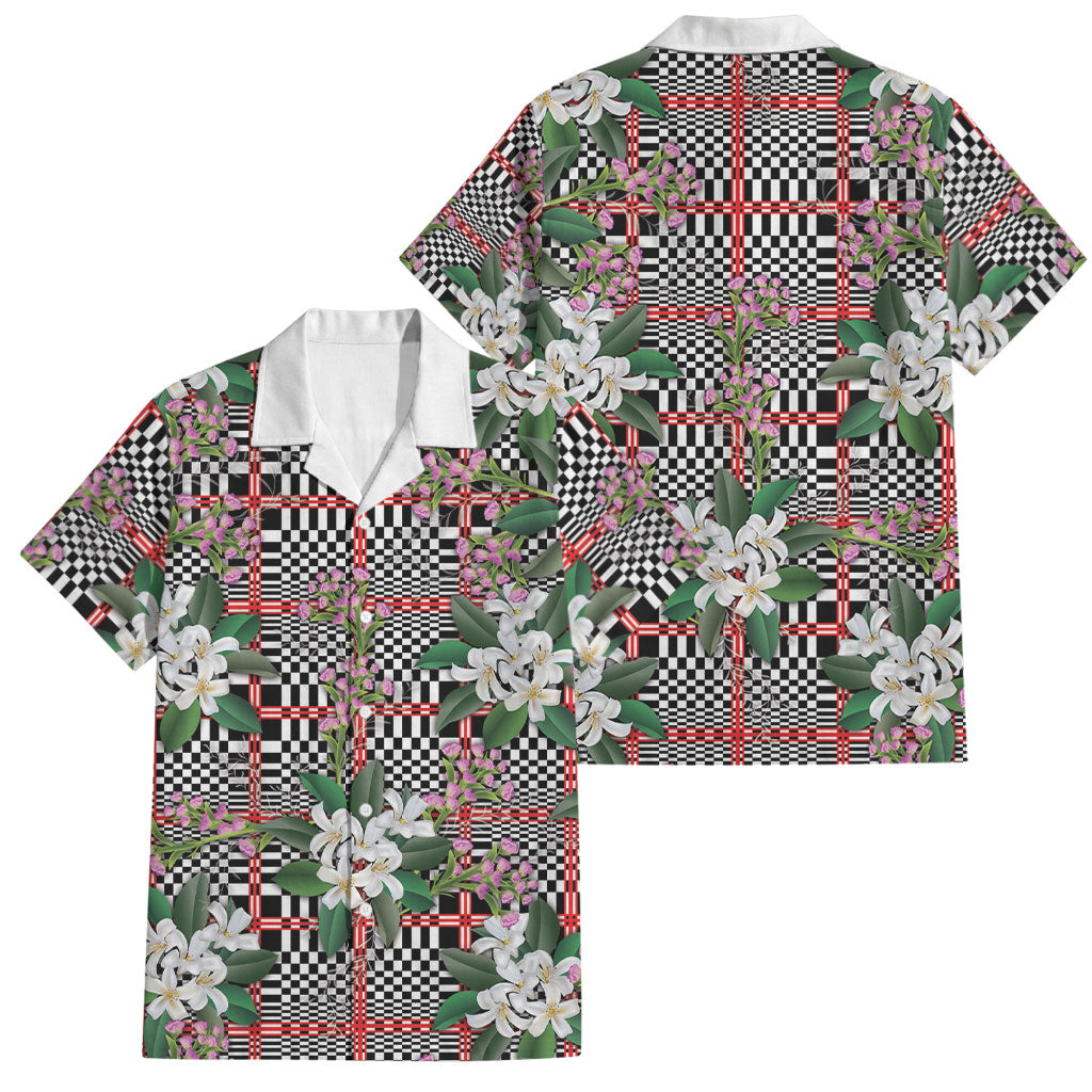 Red Binakol Motifs With Jasminum Sambac Family Matching Tank Maxi Dress and Hawaiian Shirt Mabuhay Philippines Festival DT05 Dad's Shirt - Short Sleeve Red - Polynesian Pride