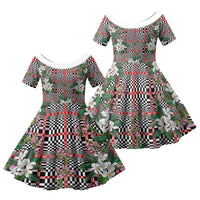 Red Binakol Motifs With Jasminum Sambac Family Matching Tank Maxi Dress and Hawaiian Shirt Mabuhay Philippines Festival DT05 Daughter's Dress Red - Polynesian Pride