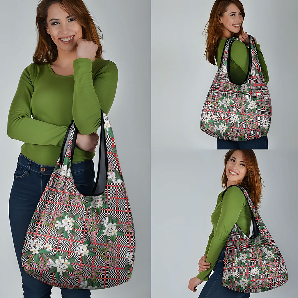 Red Binakol Motifs With Jasminum Sambac Grocery Bag Mabuhay Philippines Festival DT05 - Polynesian Pride