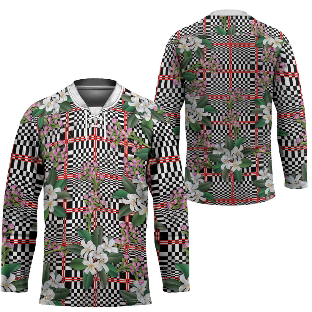 Red Binakol Motifs With Jasminum Sambac Hockey Jersey Mabuhay Philippines Festival DT05 - Polynesian Pride