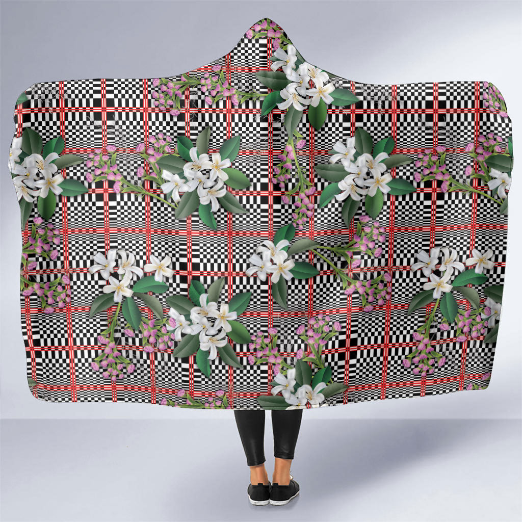 Red Binakol Motifs With Jasminum Sambac Hooded Blanket Mabuhay Philippines Festival DT05 One Size Red - Polynesian Pride