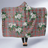 Red Binakol Motifs With Jasminum Sambac Hooded Blanket Mabuhay Philippines Festival DT05 One Size Red - Polynesian Pride
