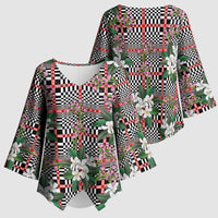 Red Binakol Motifs With Jasminum Sambac Kimono Sleeve Blouse Mabuhay Philippines Festival DT05 - Polynesian Pride