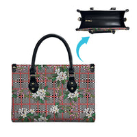 Red Binakol Motifs With Jasminum Sambac Leather Bag Mabuhay Philippines Festival DT05 - Polynesian Pride