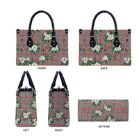 Red Binakol Motifs With Jasminum Sambac Leather Bag Mabuhay Philippines Festival DT05 - Polynesian Pride