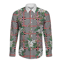 Red Binakol Motifs With Jasminum Sambac Long Sleeve Button Shirt Mabuhay Philippines Festival DT05 Unisex Red - Polynesian Pride