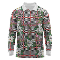 Red Binakol Motifs With Jasminum Sambac Long Sleeve Polo Shirt Mabuhay Philippines Festival DT05 Red - Polynesian Pride