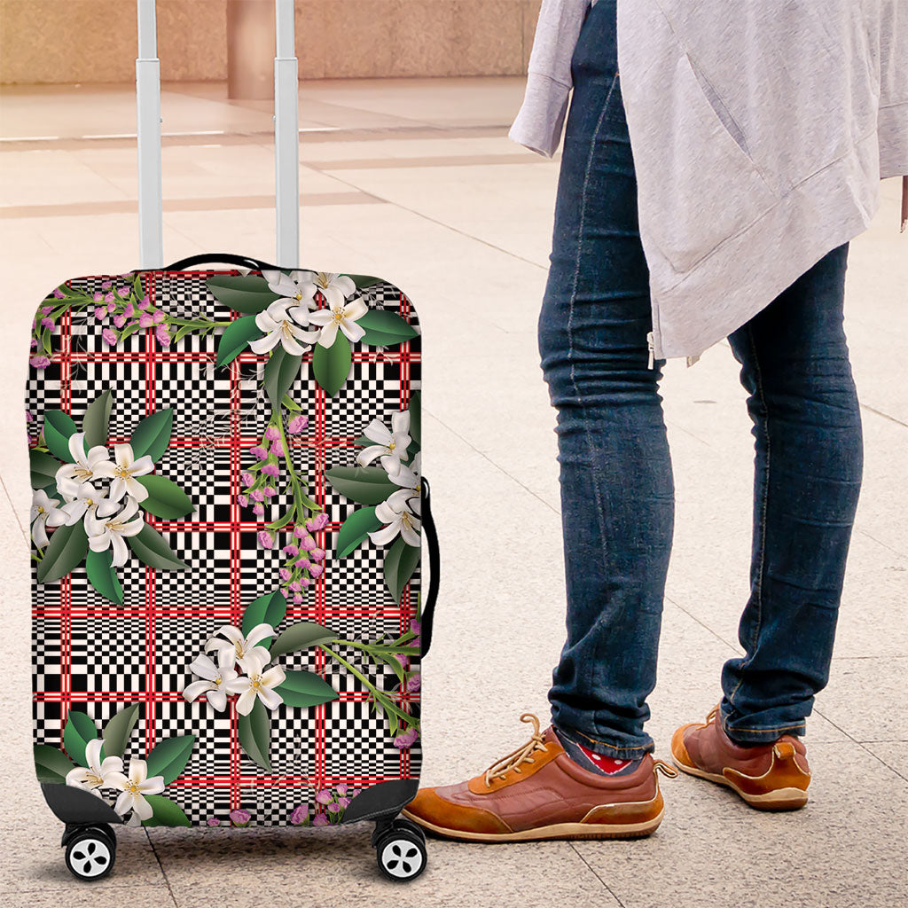 Red Binakol Motifs With Jasminum Sambac Luggage Cover Mabuhay Philippines Festival DT05 Red - Polynesian Pride