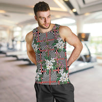 Red Binakol Motifs With Jasminum Sambac Men Tank Top Mabuhay Philippines Festival DT05 Red - Polynesian Pride
