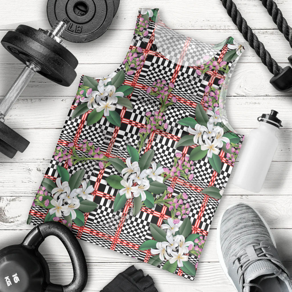 Red Binakol Motifs With Jasminum Sambac Men Tank Top Mabuhay Philippines Festival DT05 - Polynesian Pride
