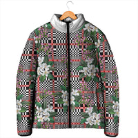 Red Binakol Motifs With Jasminum Sambac Padded Jacket Mabuhay Philippines Festival DT05 - Polynesian Pride