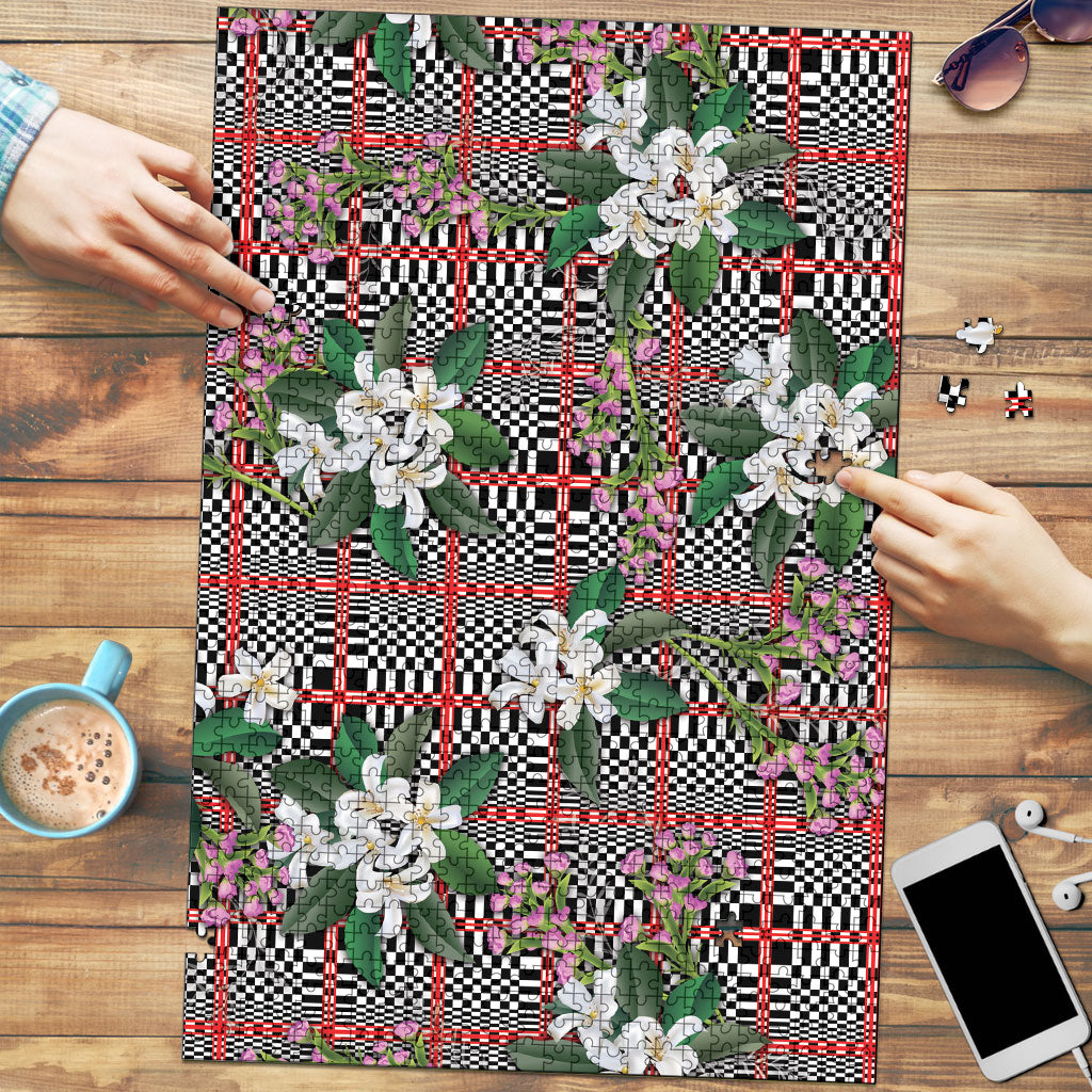 Red Binakol Motifs With Jasminum Sambac Puzzle Mabuhay Philippines Festival DT05 Red - Polynesian Pride