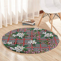 Red Binakol Motifs With Jasminum Sambac Round Carpet Mabuhay Philippines Festival DT05 - Polynesian Pride