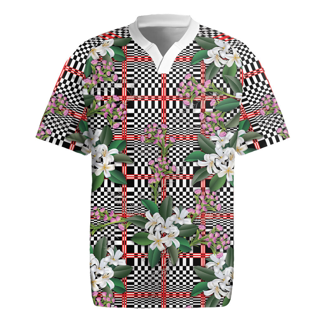 Red Binakol Motifs With Jasminum Sambac Rugby Jersey Mabuhay Philippines Festival