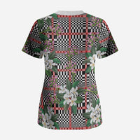Red Binakol Motifs With Jasminum Sambac Scrub Top Mabuhay Philippines Festival DT05 - Polynesian Pride