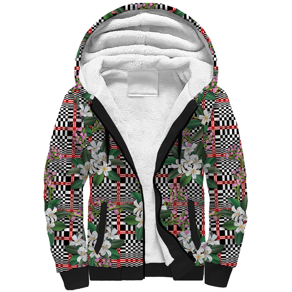 Red Binakol Motifs With Jasminum Sambac Sherpa Hoodie Mabuhay Philippines Festival DT05 Unisex Red - Polynesian Pride