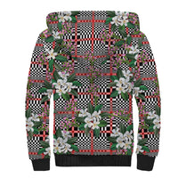 Red Binakol Motifs With Jasminum Sambac Sherpa Hoodie Mabuhay Philippines Festival DT05 - Polynesian Pride