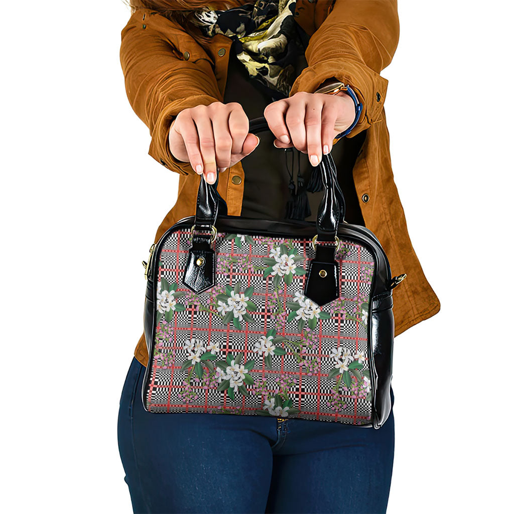 Red Binakol Motifs With Jasminum Sambac Shoulder Handbag Mabuhay Philippines Festival DT05 One Size Red - Polynesian Pride
