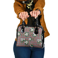 Red Binakol Motifs With Jasminum Sambac Shoulder Handbag Mabuhay Philippines Festival DT05 One Size Red - Polynesian Pride