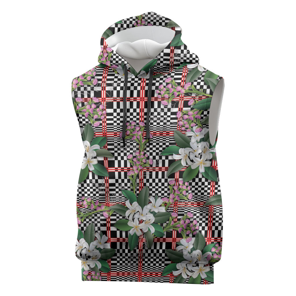 Red Binakol Motifs With Jasminum Sambac Sleeveless Hoodie Mabuhay Philippines Festival DT05 Red - Polynesian Pride