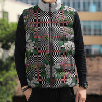 Red Binakol Motifs With Jasminum Sambac Sleeveless Puffer Jacket Mabuhay Philippines Festival DT05 - Polynesian Pride