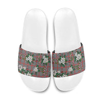 Red Binakol Motifs With Jasminum Sambac Slide Sandals Mabuhay Philippines Festival DT05 Red - Polynesian Pride