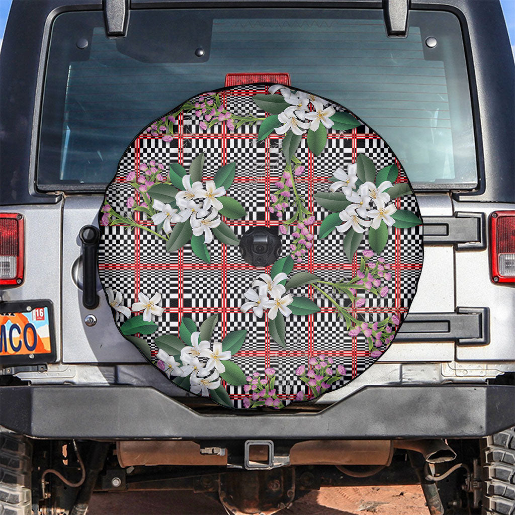 Red Binakol Motifs With Jasminum Sambac Spare Tire Cover Mabuhay Philippines Festival DT05 Red - Polynesian Pride