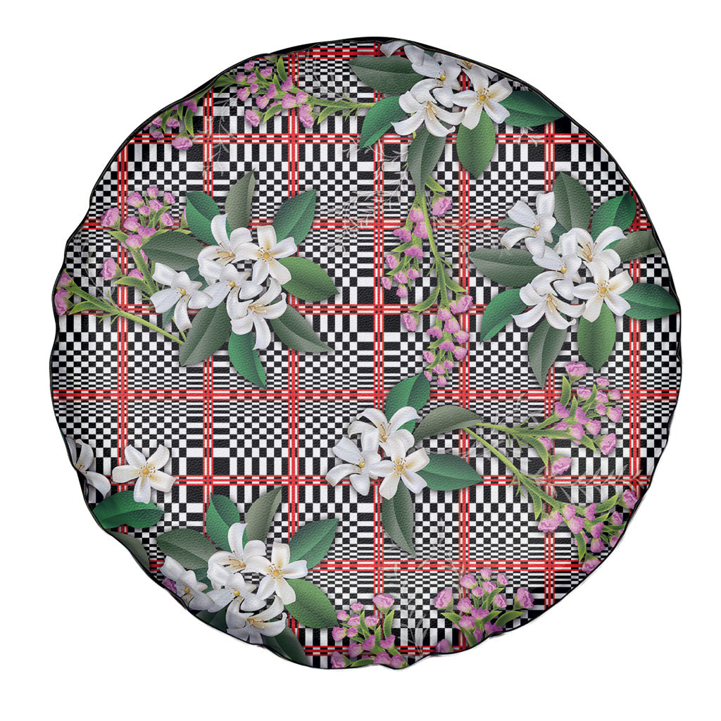 Red Binakol Motifs With Jasminum Sambac Spare Tire Cover Mabuhay Philippines Festival DT05 - Polynesian Pride