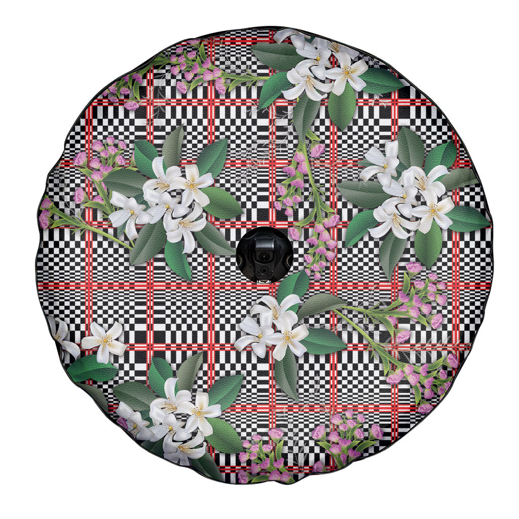 Red Binakol Motifs With Jasminum Sambac Spare Tire Cover Mabuhay Philippines Festival DT05 - Polynesian Pride