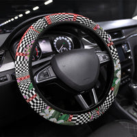 Red Binakol Motifs With Jasminum Sambac Steering Wheel Cover Mabuhay Philippines Festival DT05 Universal Fit Red - Polynesian Pride