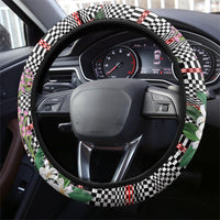 Red Binakol Motifs With Jasminum Sambac Steering Wheel Cover Mabuhay Philippines Festival DT05 - Polynesian Pride