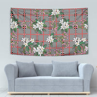 Red Binakol Motifs With Jasminum Sambac Tapestry Mabuhay Philippines Festival DT05 - Polynesian Pride