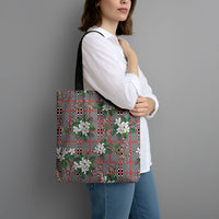 Red Binakol Motifs With Jasminum Sambac Tote Bag Mabuhay Philippines Festival DT05 - Polynesian Pride