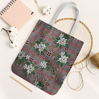 Red Binakol Motifs With Jasminum Sambac Tote Bag Mabuhay Philippines Festival DT05 White Strap One Size Red - Polynesian Pride