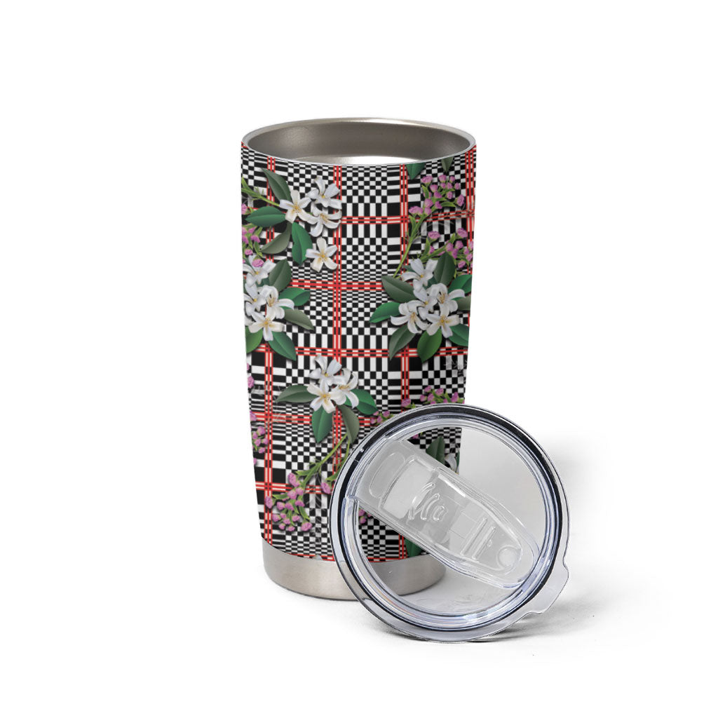 Red Binakol Motifs With Jasminum Sambac Tumbler Cup Mabuhay Philippines Festival DT05 - Polynesian Pride