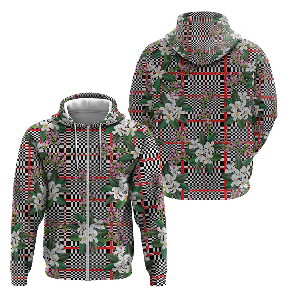 Red Binakol Motifs With Jasminum Sambac Zip Hoodie Mabuhay Philippines Festival DT05 - Polynesian Pride