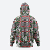 Red Binakol Motifs With Jasminum Sambac Zip Hoodie Mabuhay Philippines Festival DT05 - Polynesian Pride