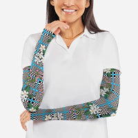Blue Binakol Motifs With Jasminum Sambac Arm Sleeves Mabuhay Philippines Festival DT05 - Polynesian Pride