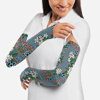 Blue Binakol Motifs With Jasminum Sambac Arm Sleeves Mabuhay Philippines Festival DT05 - Polynesian Pride