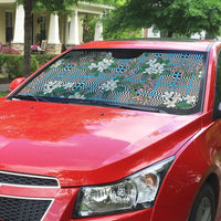 Blue Binakol Motifs With Jasminum Sambac Auto Sun Shade Mabuhay Philippines Festival DT05 - Polynesian Pride