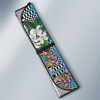 Blue Binakol Motifs With Jasminum Sambac Auto Sun Shade Mabuhay Philippines Festival DT05 - Polynesian Pride