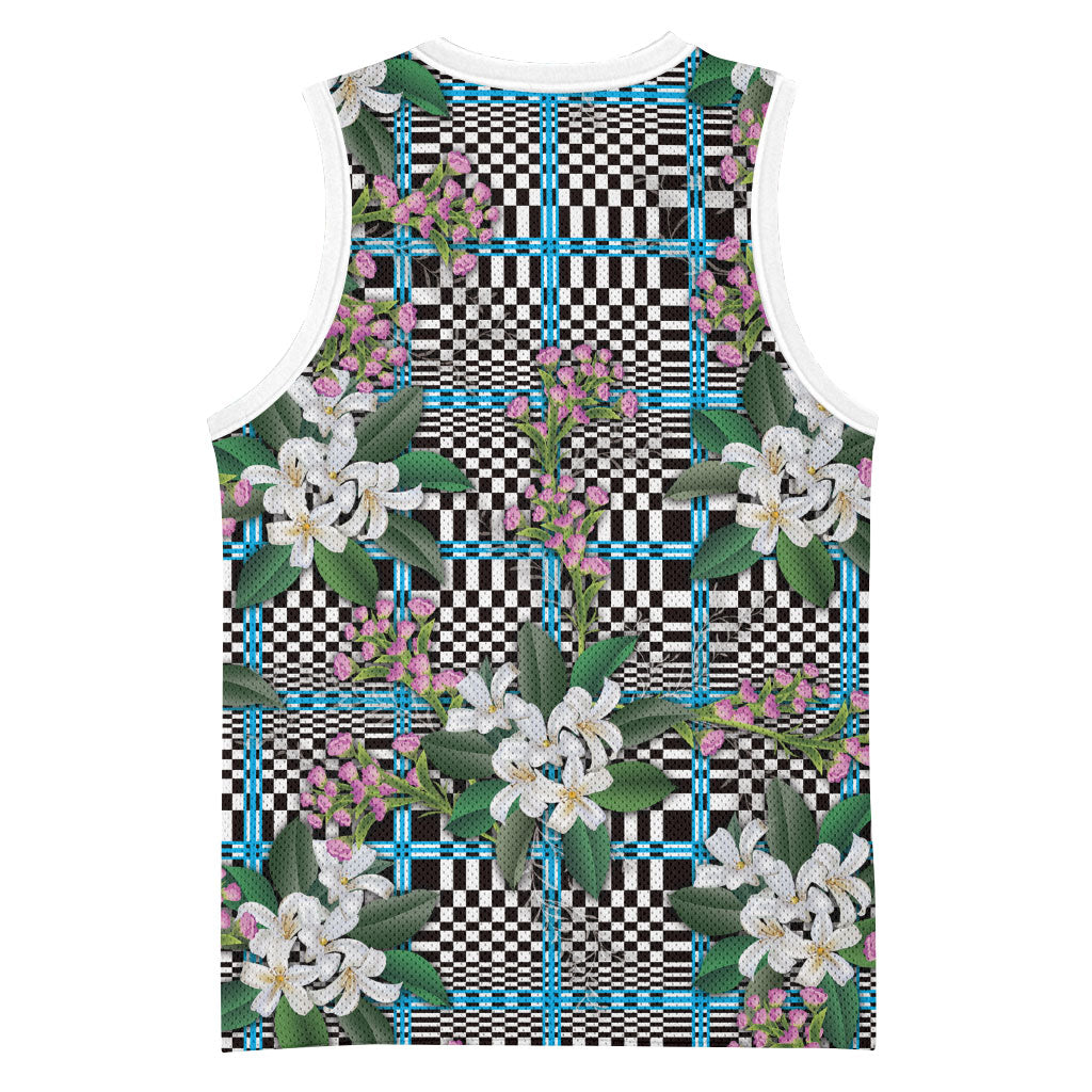 Blue Binakol Motifs With Jasminum Sambac Basketball Jersey Mabuhay Philippines Festival DT05 - Polynesian Pride