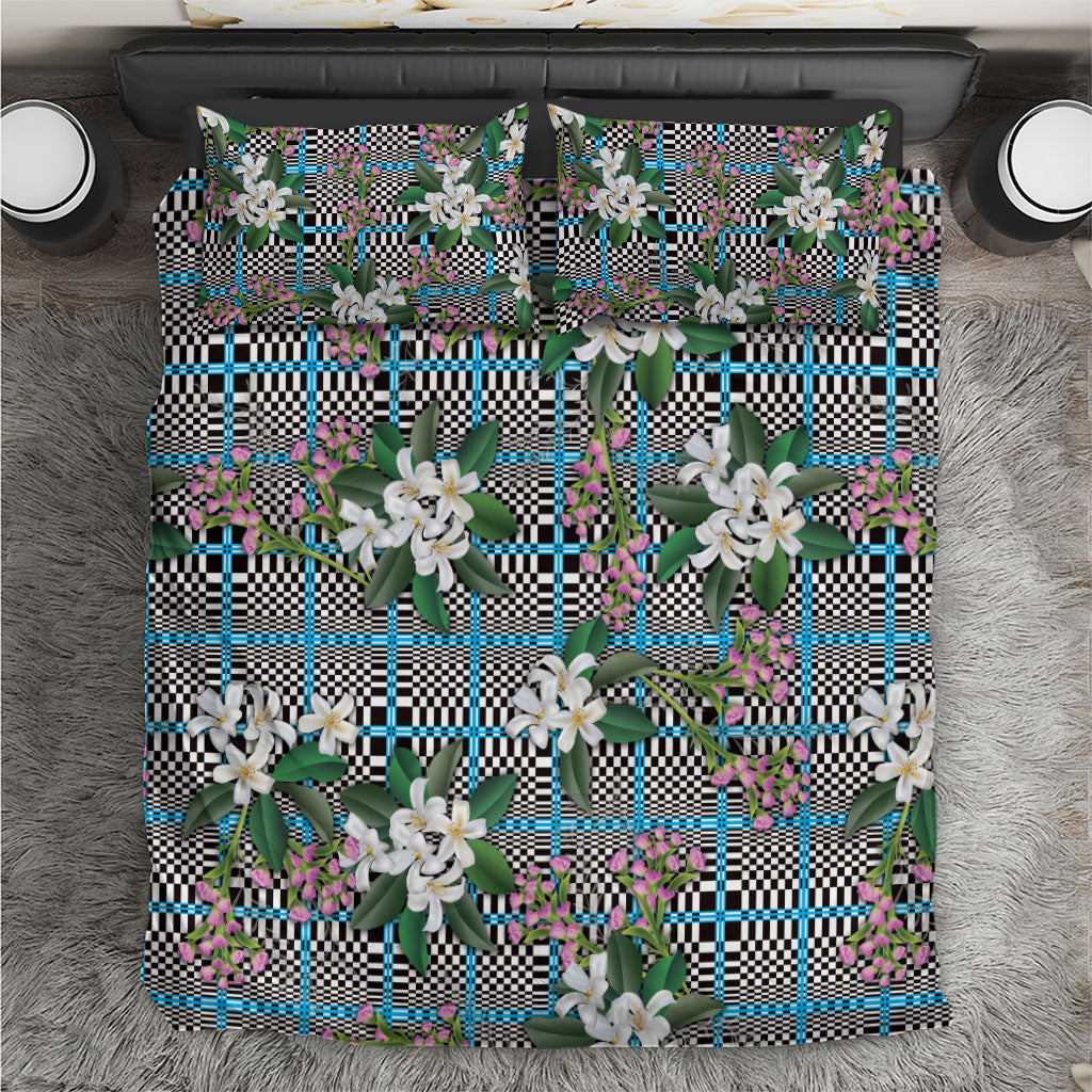 Blue Binakol Motifs With Jasminum Sambac Bedding Set Mabuhay Philippines Festival DT05 Blue - Polynesian Pride