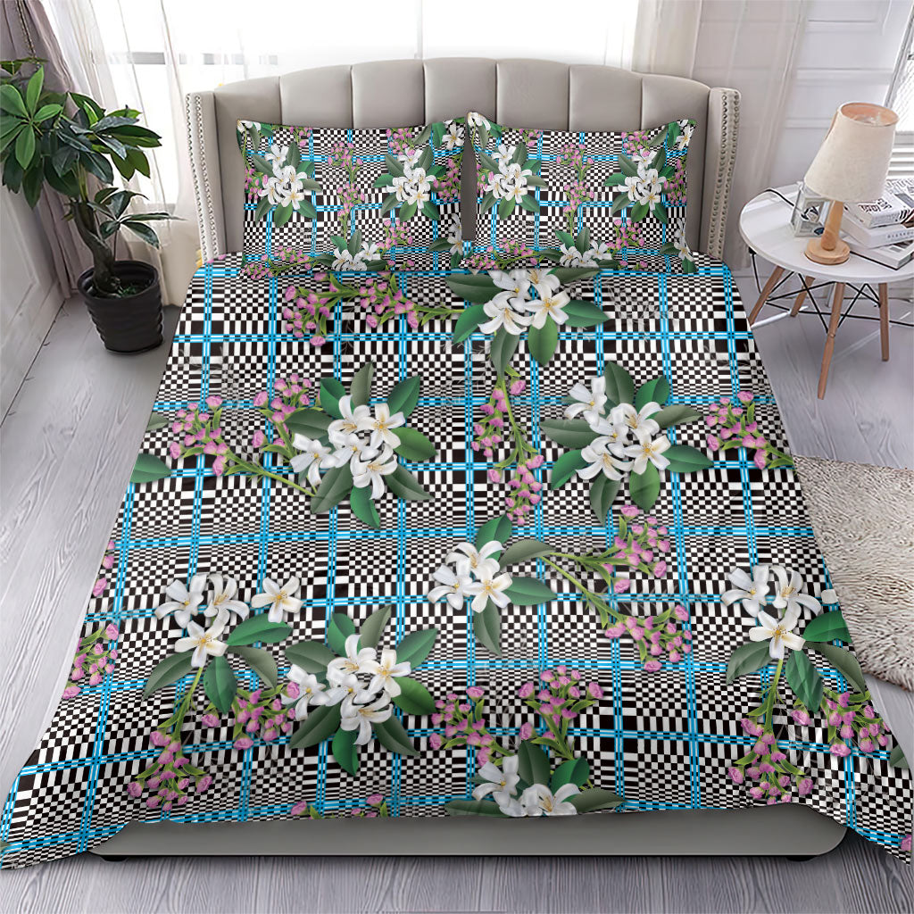 Blue Binakol Motifs With Jasminum Sambac Bedding Set Mabuhay Philippines Festival DT05 - Polynesian Pride